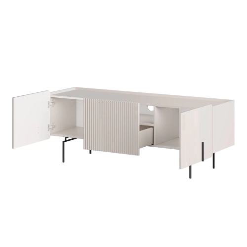 Szafka RTV Malmi 150 cm - kaszmir / czarne nóżki